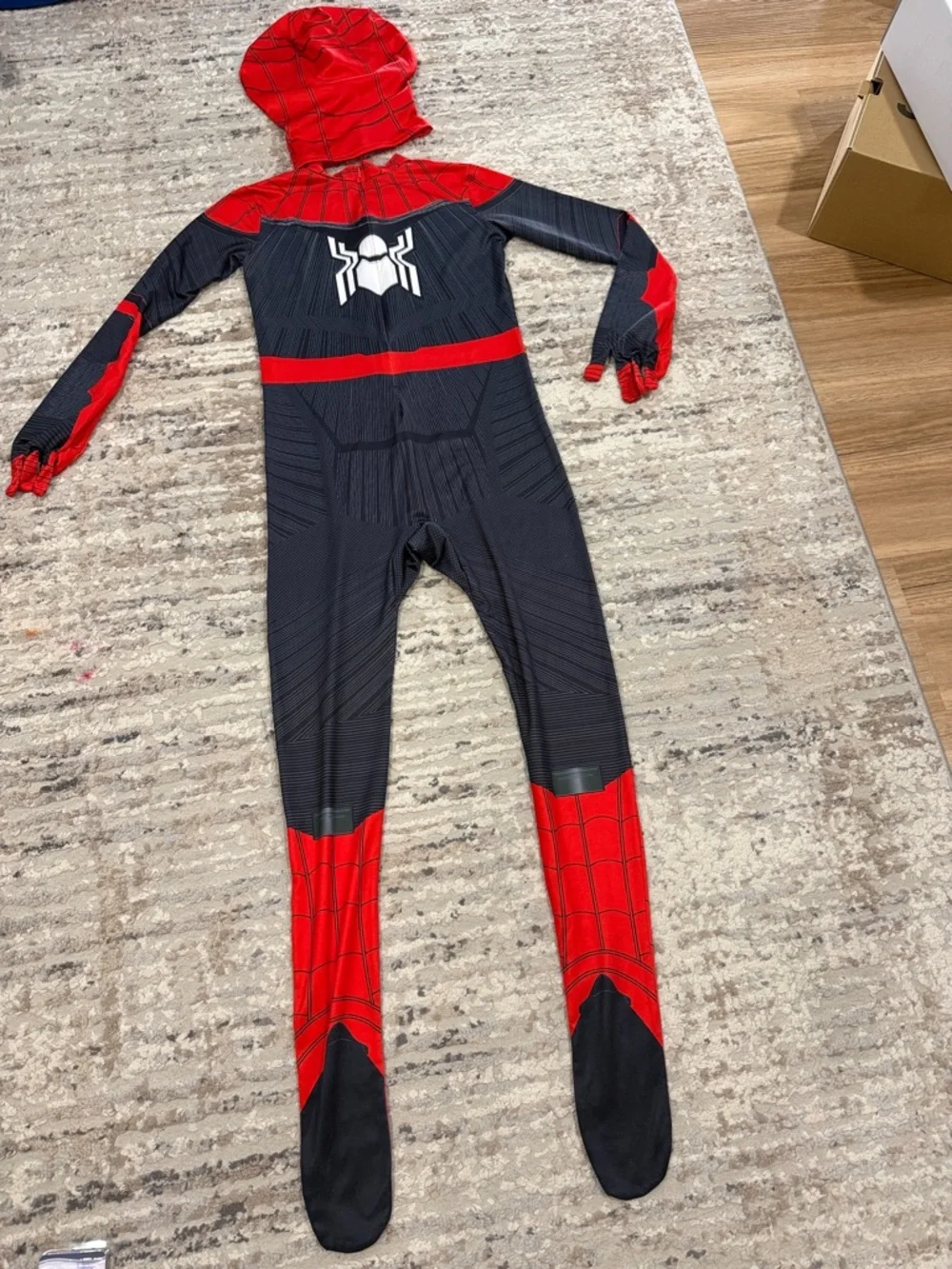 Spider-Man Inspired Kids Red and Black Jumpsuit Costume - Picture 3 of 7